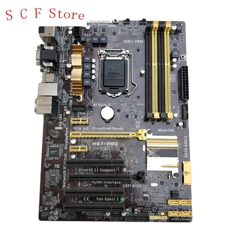 

Материнская плата для ASUS Desktop ATX H87 Core i7/i5/i3 LGA 1150 DDR3 PCIE 3,0