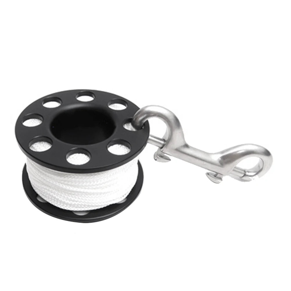 

30M Scuba Diving Spool Finger Reel with Stainless Steel Double Ended Hook SMB Equipment Cave Dive