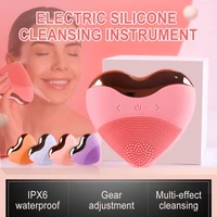 silicone ultrasonic face cleansing scrubber massage brush skin care cosmetology devices massager electric vibrating cleaning use
