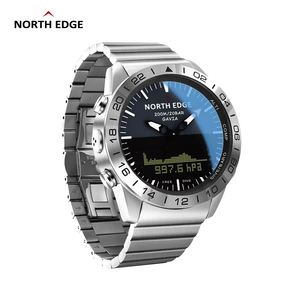 Деловые Смарт-часы North Edge GAVIA 2 роскошные полностью стальные цифровые спортивные