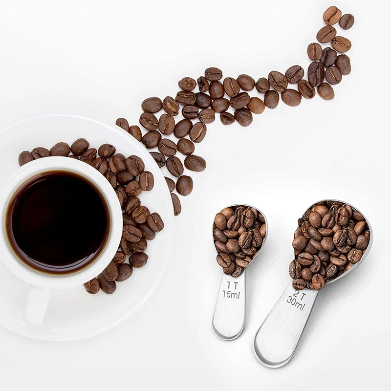 4 упаковки кофейных ложек 2 столовых ложки и 1 столовая ложка из нержавеющей стали