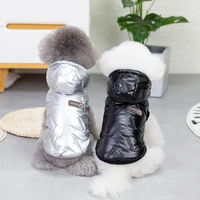 winter dog clothes puppy clothes new glossy waterproof pet jacket thickened warm luxury pullover with zipper easy wash yorkshire