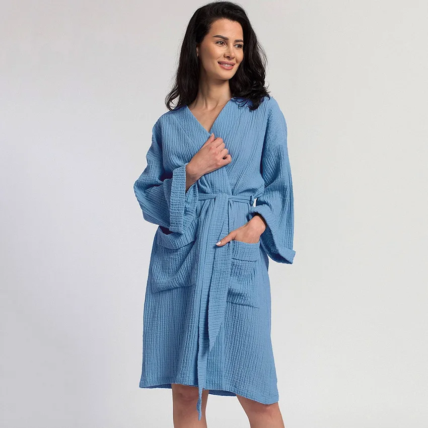 Women Bathrobe Losse Long Sleeve Spring Autumn Sleepwear Home Robe Cotton Robe For Women Home Clothing Sleepwear