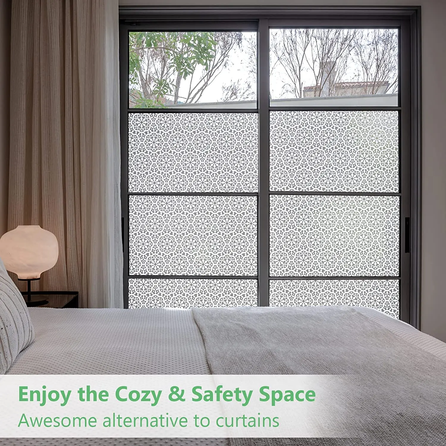 Матовая оконная пленка матовая витражная декоративная непрозрачная статическая