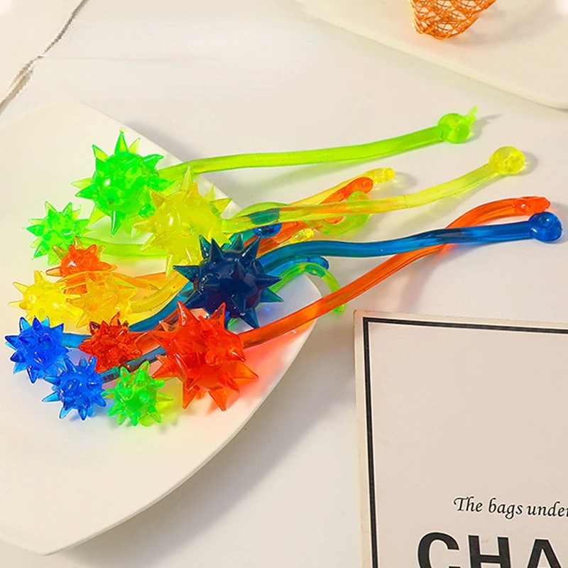 

3Pcs Stretch Sticky Hand Ball Telescopic Elastic Meteor Hammer Shaped Large Size Soft Rubber Nostalgic Children's Funny Toys