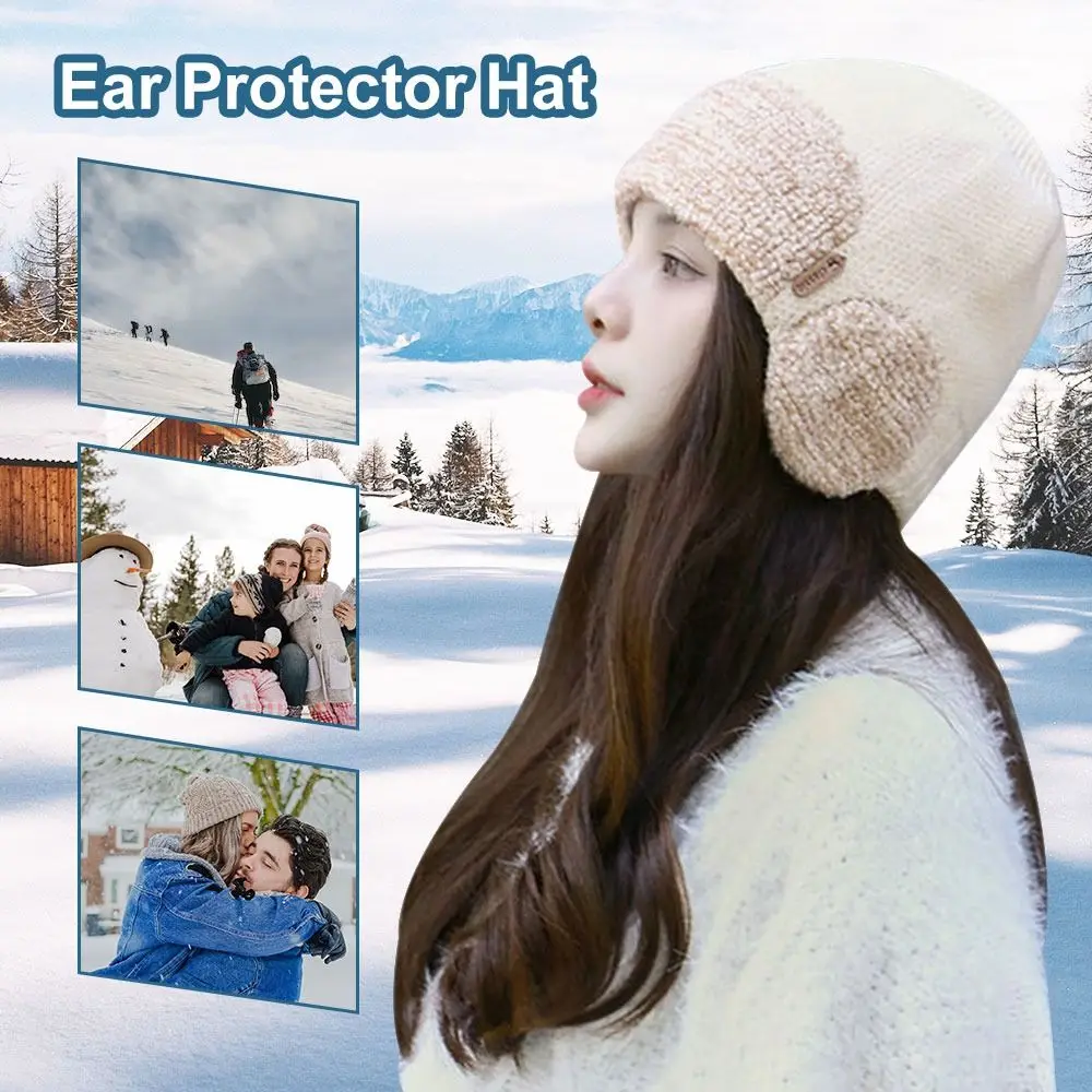 

Men Women Windproof Warm With Earmuff Bomber Cap Ear Protector Hat Ear Cover Cap Earmuffs Hat