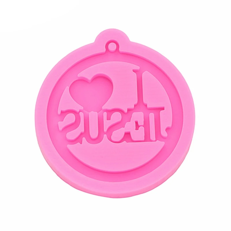 

Silicone Mold Jesus Christian Keychain Mould With Hole Keyring Pendant DIY Craft