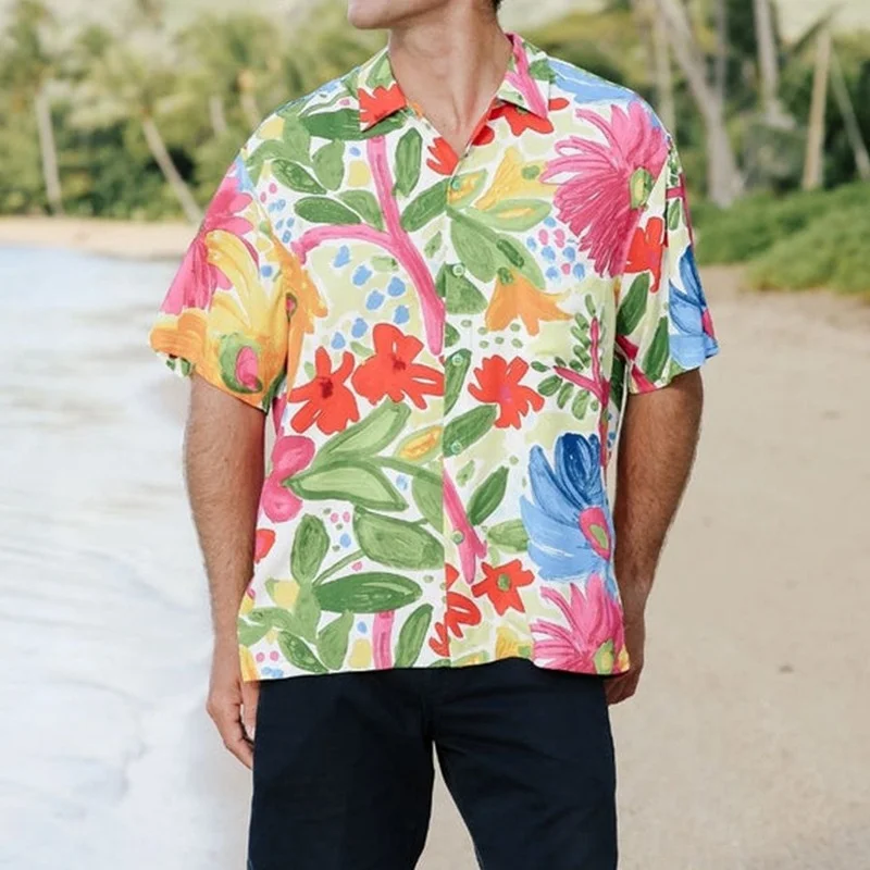 

Camisas Para Hombre 2022 Simple Printed Short Sleeve Shirt Men's Summer New Shirt Casual Loose Top Mens Clothing