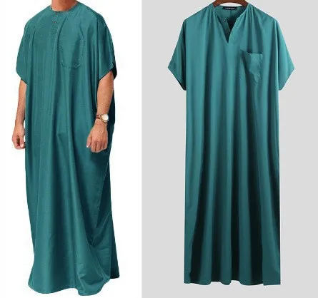 2023 New Muslim Middle East Arab Dubai Dress Malaysian Men's Shirt Muslim Robe Jubba Thobe Muslim Fashion Men's Clothing
