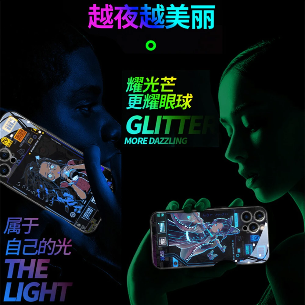 For Huawei Nova 8 9 Pro P30 P50 LED Luminous Tempered Glass Night Light Phone Case Free Shipping!