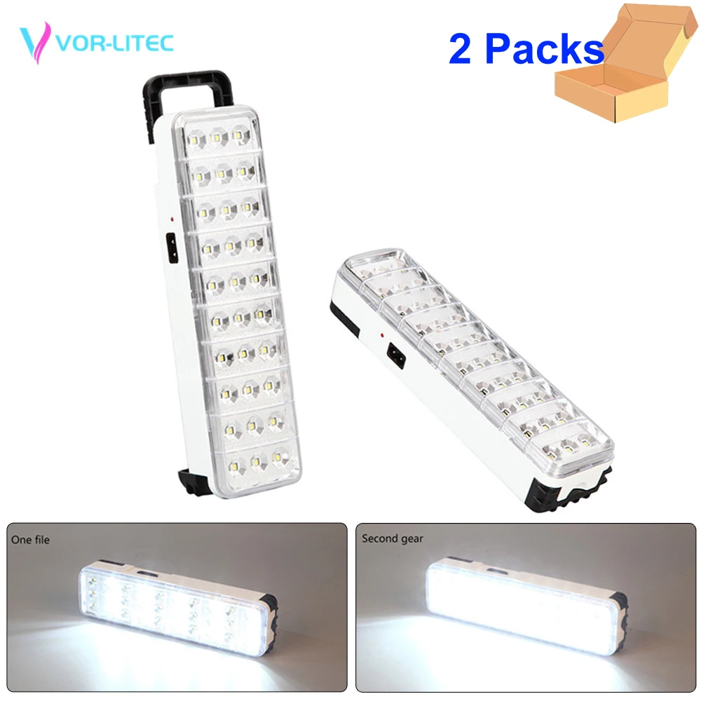 

2 Packs 30-LEDs Multi-function Flashlight Rechargeable Light LED Safety Emergency Lamp Inspection Lamp For Camping Home Outdoor