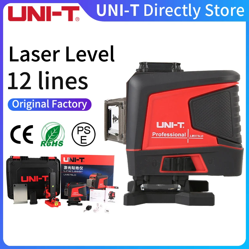 

UNI-T Laser Level 360 12 16 Lines 3D Green Line Self Leveling Remote Control Horizontal Vertical Cross Green Beam Laser Leveler