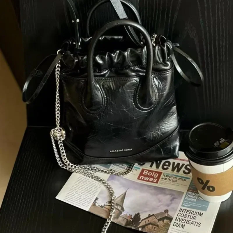 Сумка Stray Bag новинка 2024 сумка-ведро из мягкой воловьей кожи женская коровьей