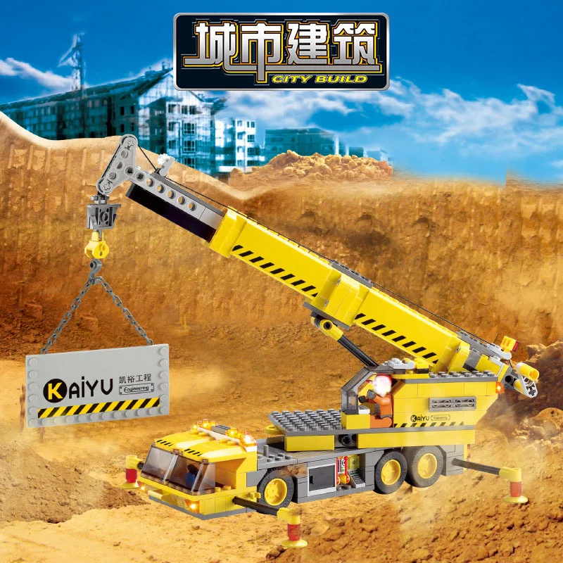 

KAZI 380pcs City Crane Series Building Blocks DIY Model Block Educational Toys Learning Education Bricks Child Christmas Gifts