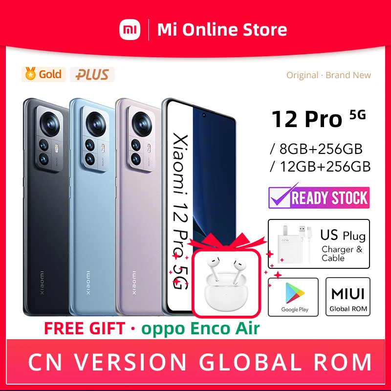 

Xiaomi 12 Pro 12GB 256GB 8GB 128GB Global ROM CN Version 5G, Original Brand New, NFC Play Store, US Plug Charger