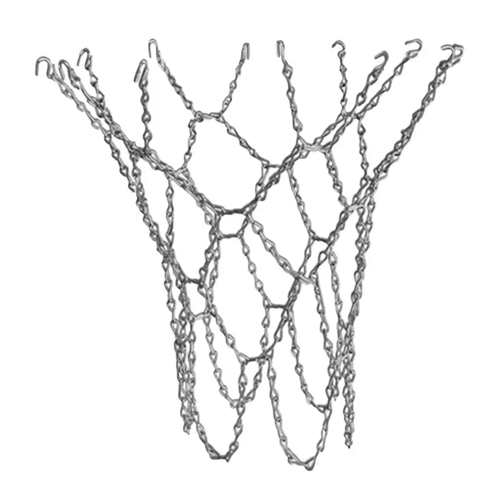 

12-Loop Basketball Net Zinc Plated Steel Outdoor Rim Loop Aureate and Argent