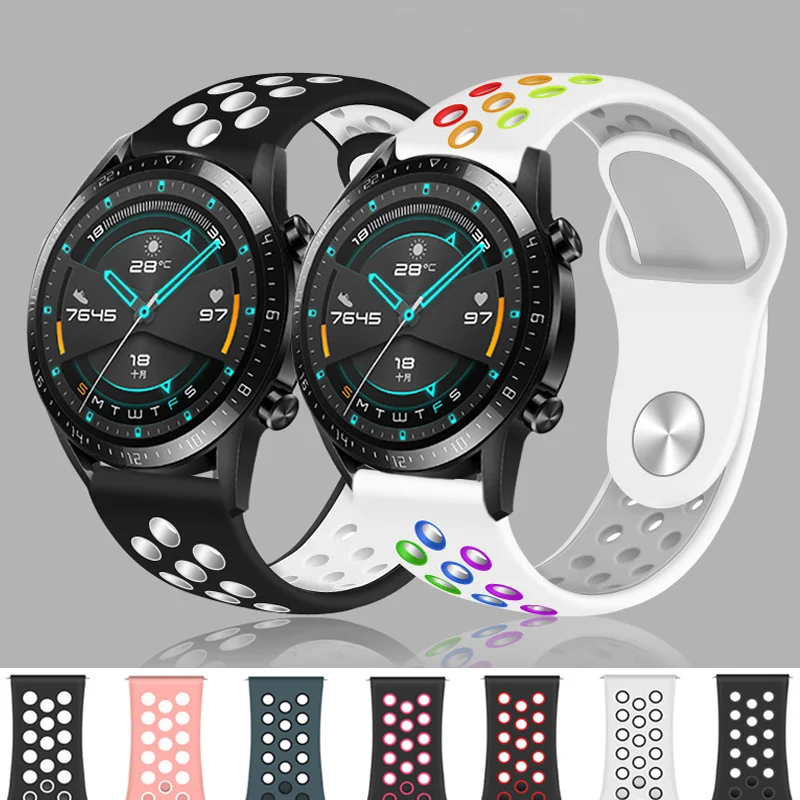 

Silicone Band For Samsung Galaxy Watch 4 classic Strap Gear S3 46/42mm Huawei Watch GT2 Correa Bracelet Active 2 40mm 44mm Strap