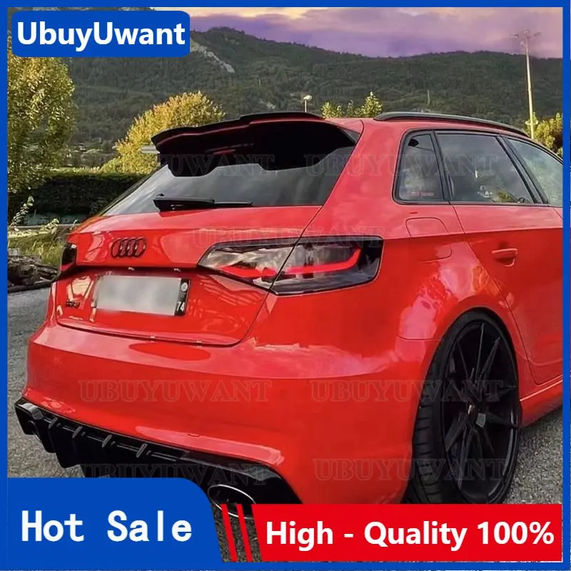 

Glossy Black/Carbon Fiber Look Car Rear Trunk Boot Lip Spoiler Wing Lip For Audi A3 S3 Hatchback 2014-2020 Car Styling