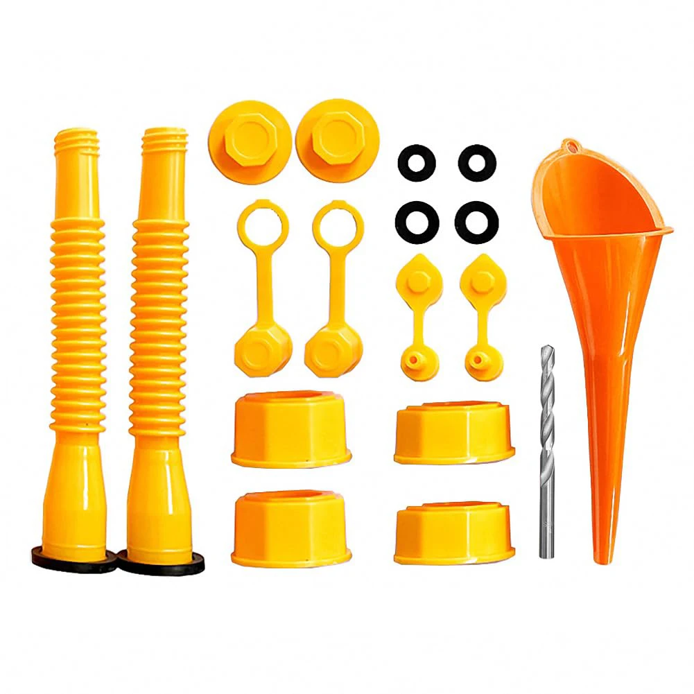 

Automotive Tools Gas Tank Nozzle Kit 1x Drill Bit 1x Funnel 2 Sets For Gas Cans Old Style Cap Plastic Auto Car