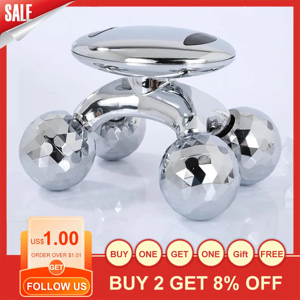 

4D Facial Massage Tool Micro-current Face Lifting Firming Skin Beauty Care Arm Leg Slimming Body Massager Anti Cellulite Roller