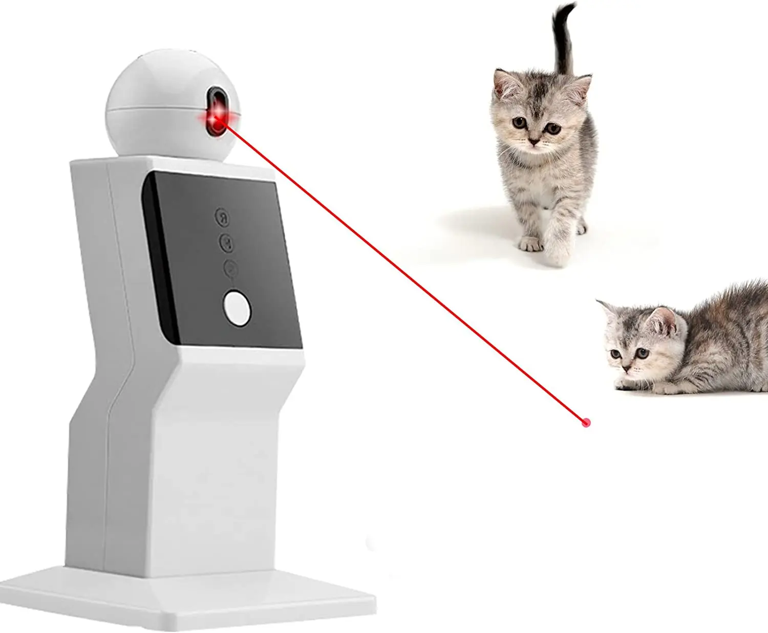 

AMOBOX Automatic Cat Laser Toy Rechargeable,Random Moving Interactive Laser Toy for Cats and Kittens, Cat Red Dot Exercising Toy