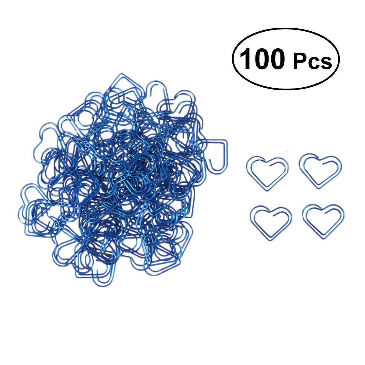 

100pcs Heart Shaped Love Paper Clips Nonskid Sturdy Clips for Office Home Kids