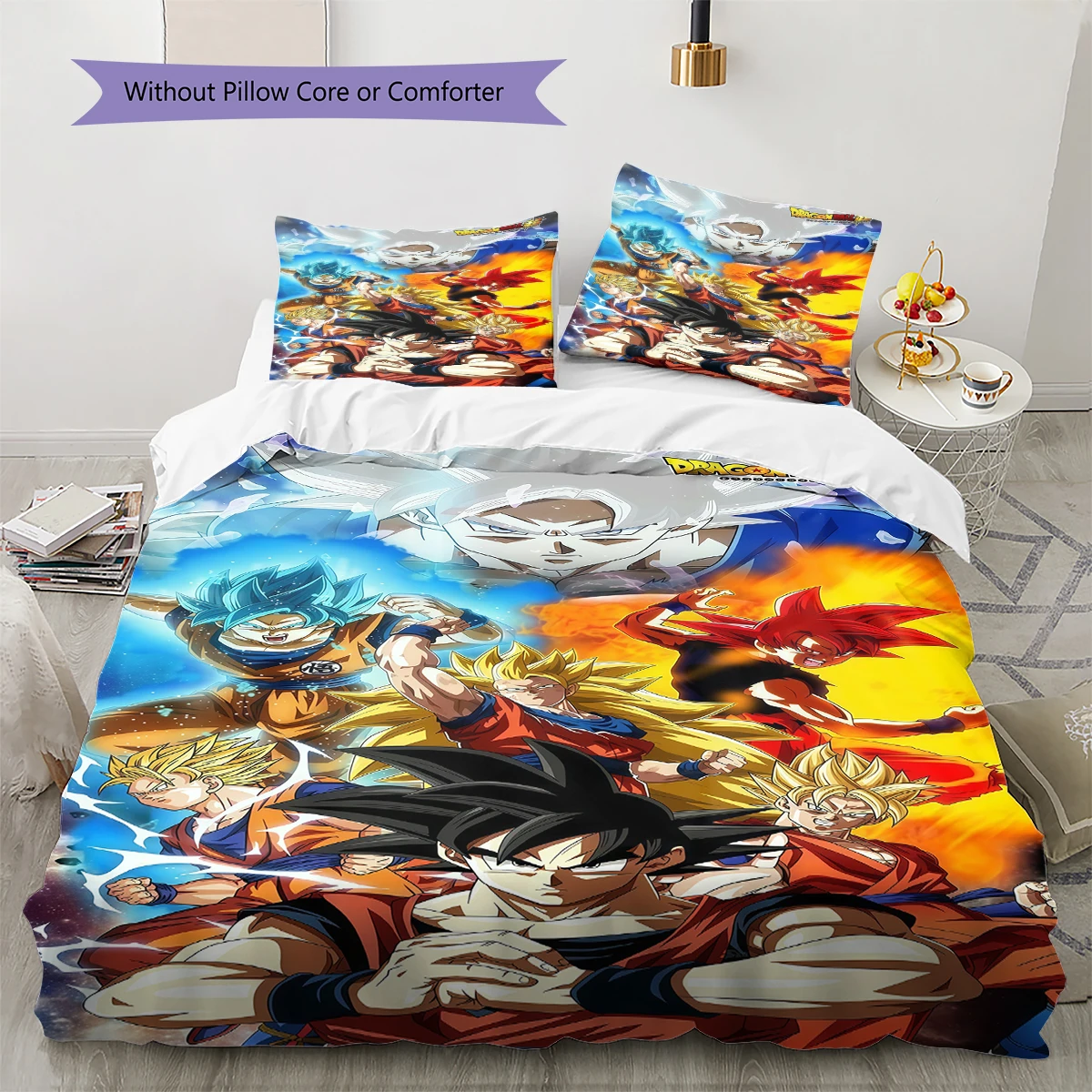 Фото Удобный мягкий пододеяльник Dragon Ball Son Goku, детский комплект постельного белья в подарок, несколько размеров-HE39 №5