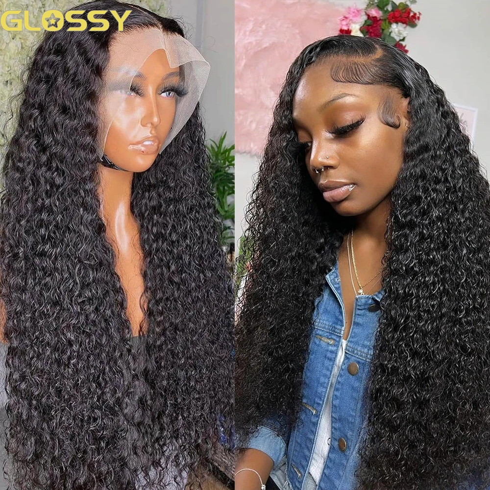 Loose Deep Wave Frontal Wig 13x4 HD Lace Curly Lace Front Human Hair Wigs For Black Women 30 40 Inch Wet And Wavy Water Wave Wig