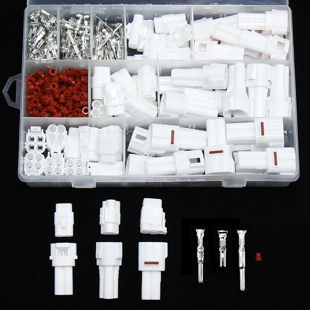 

30/15set 2pin 3pin 4Pin Automobile Motorcycle Electrical connector Sealed auto wire Male Female Terminals plug kit