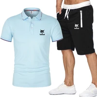 new summer mens sets polo shirtpants two piece bobcat logo mens casual sports suit sportswear pure cotton fashion mens