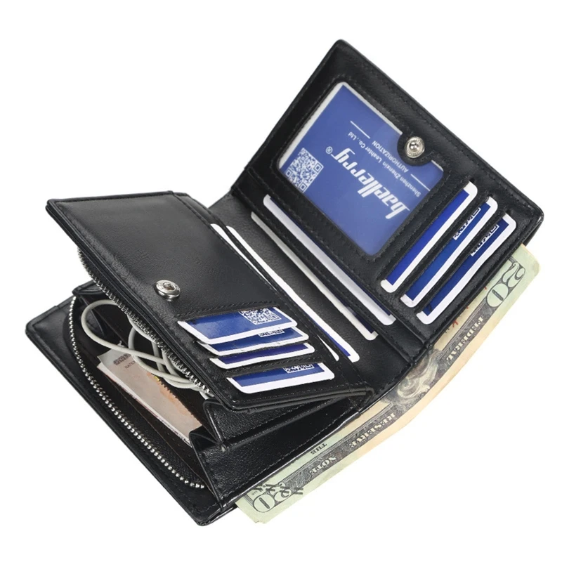 

Men Leather Short Wallet ID Credit Card Holder Vintage Bifold Pocket Change Coin Business Purse