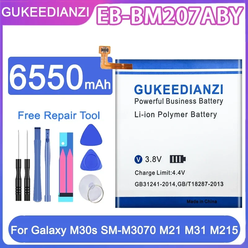GUKEEDIANZI Сменный аккумулятор EB-BM207ABY 6550 мАч для SAMSUNG Galaxy M30s SM-M3070 M3070 M21 M31 M215