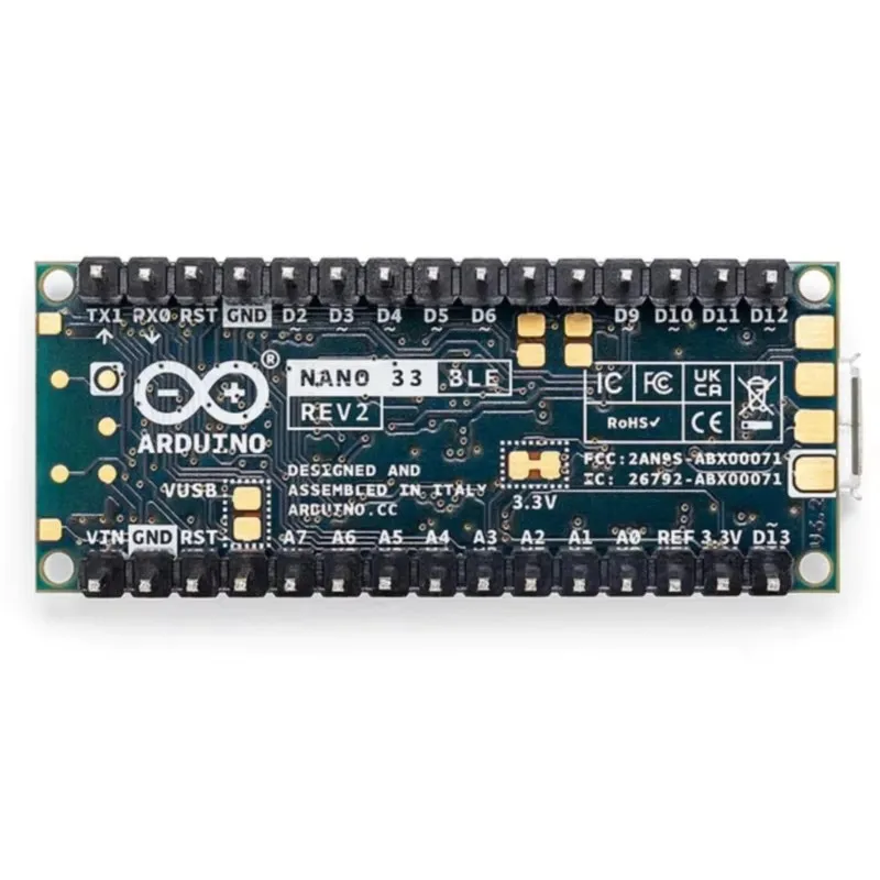 Плата разработки Arduino Nano 33 BLE Rev2 с разъемами ABX00072