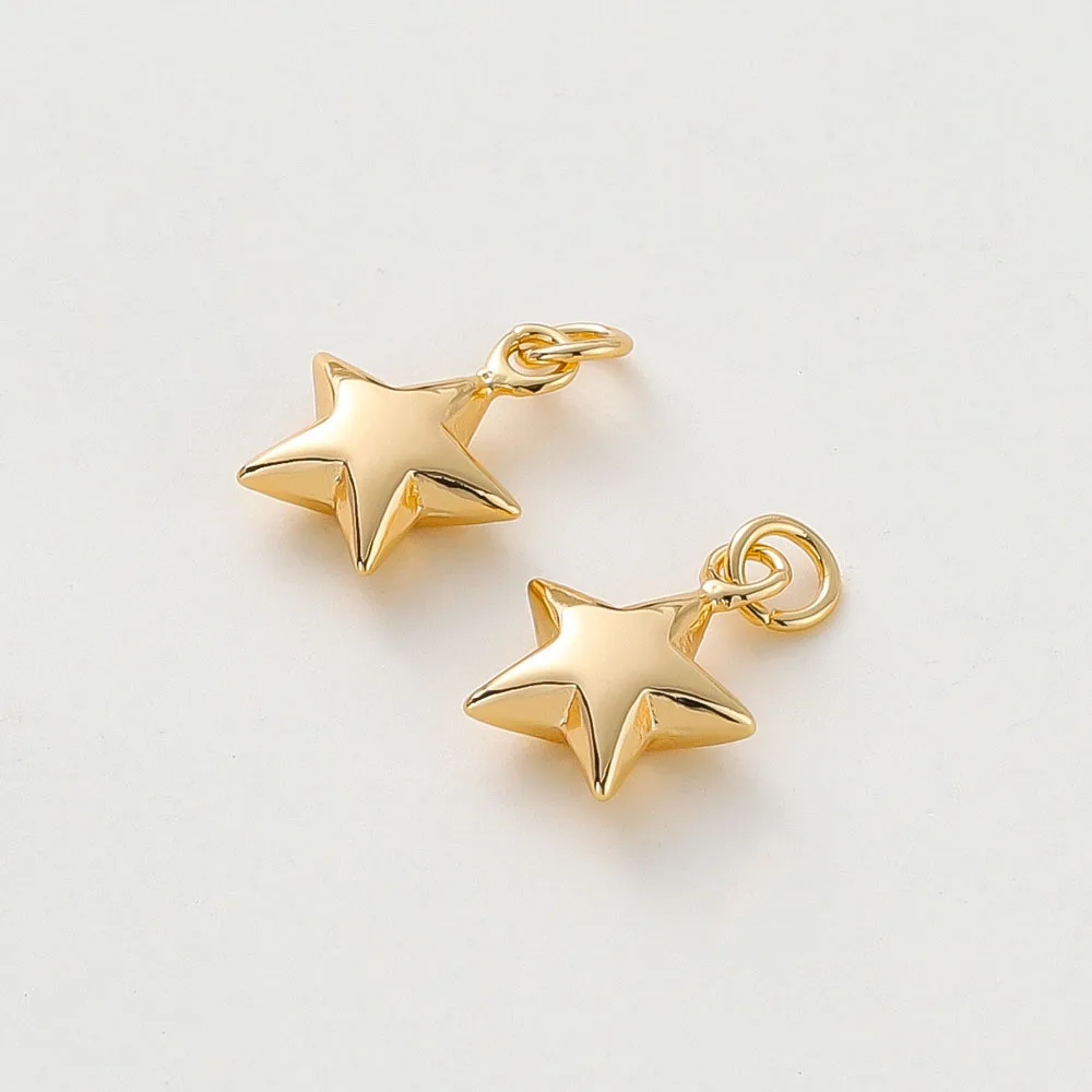 

12*15MM 18K Gold Plated Brass Pentagram Star Charms Pendants Jewelry Making Supplies Diy Bracelet Necklace Earring Findings