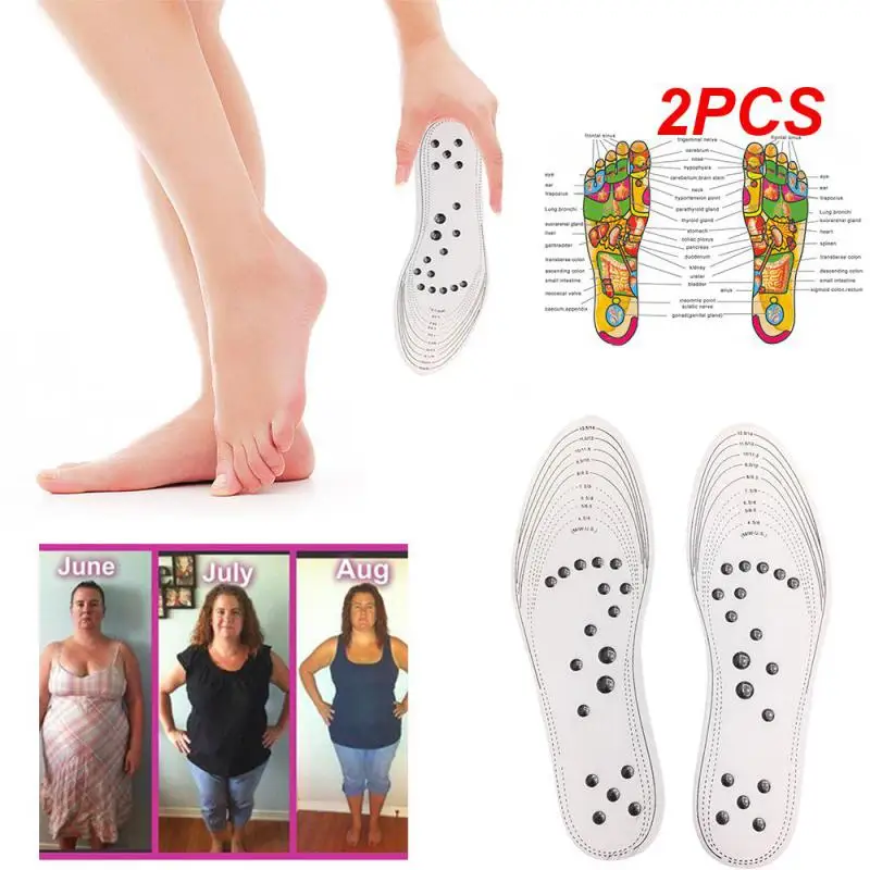 

2PCS Acupressure Slimming Insoles Foot Massager Magnetic Therapy Weight Loss Massage Insole XR-Hot