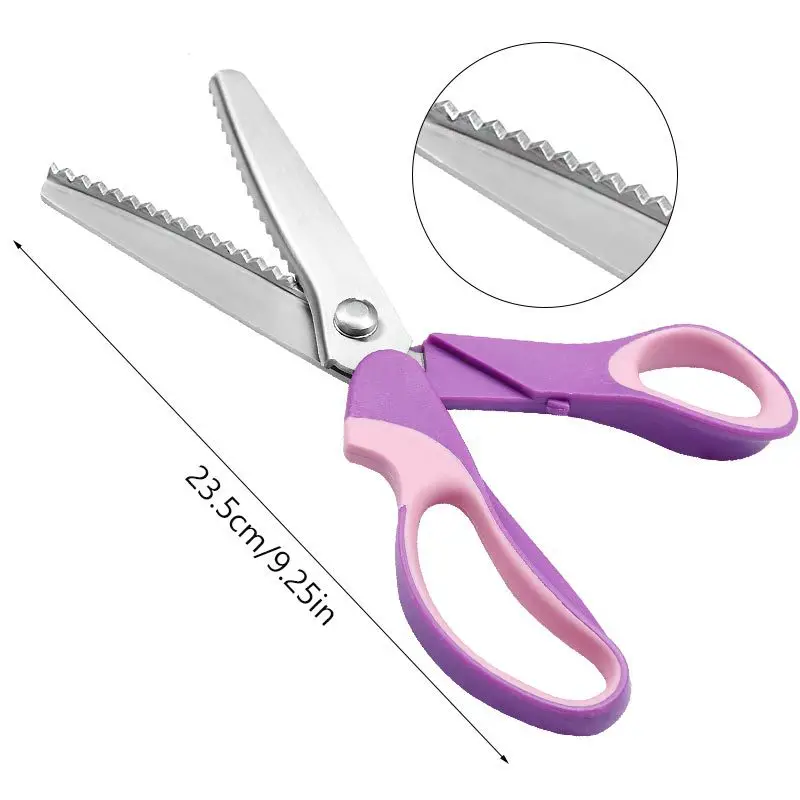 

Ножницы из нержавеющей стали с удобной рукояткой, профессиональные ремесла для изготовления одежды, ножницы для резки зигзагом, швейные ножницы, ткань