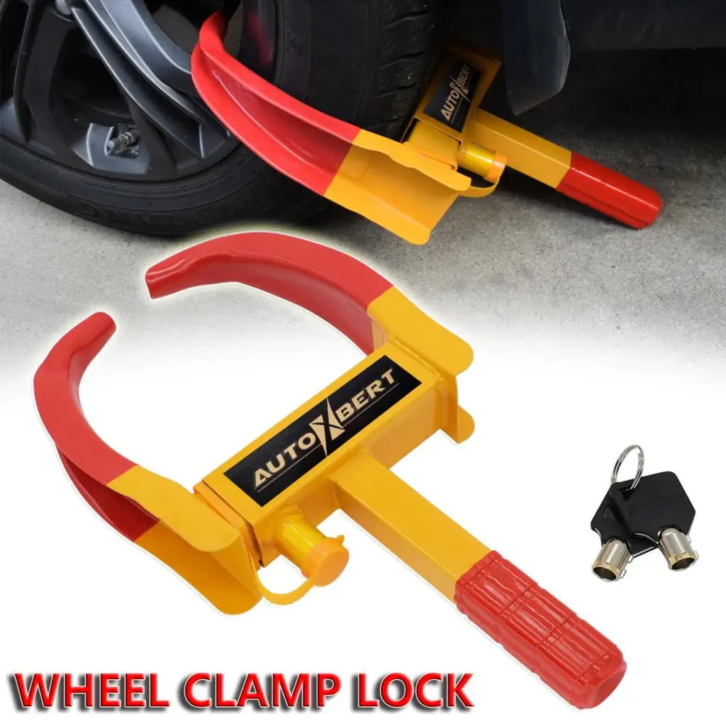 

Car Wheel Clamp Lock Boot Tire Claw Heavy Duty Trailer Caravan Motorcycle Truck Anti Theft Locking Security Key Car Accessories