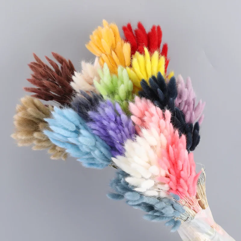 

30pcs Artificial Pampas Grass Bouquet Natural Rabbit Tail Dried Flowers DIY Flower Arranging Material Home Wedding Decoration