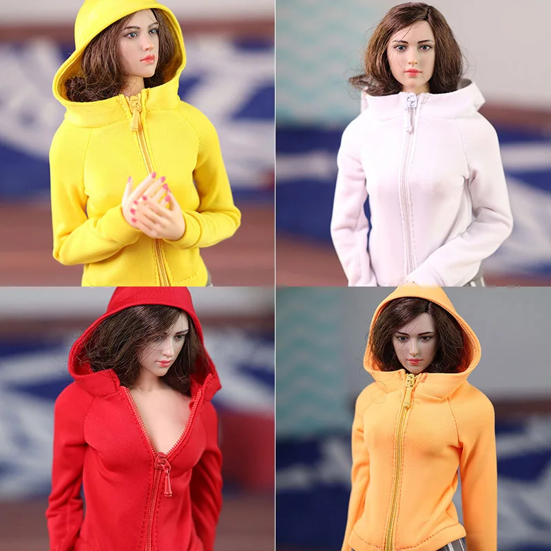 

1/6 Scale Female Soldier Sports Slim Hoodies Coat Zipper Top Clothes Model Accessories Fit 12 inches TBL JO Action Figure Body