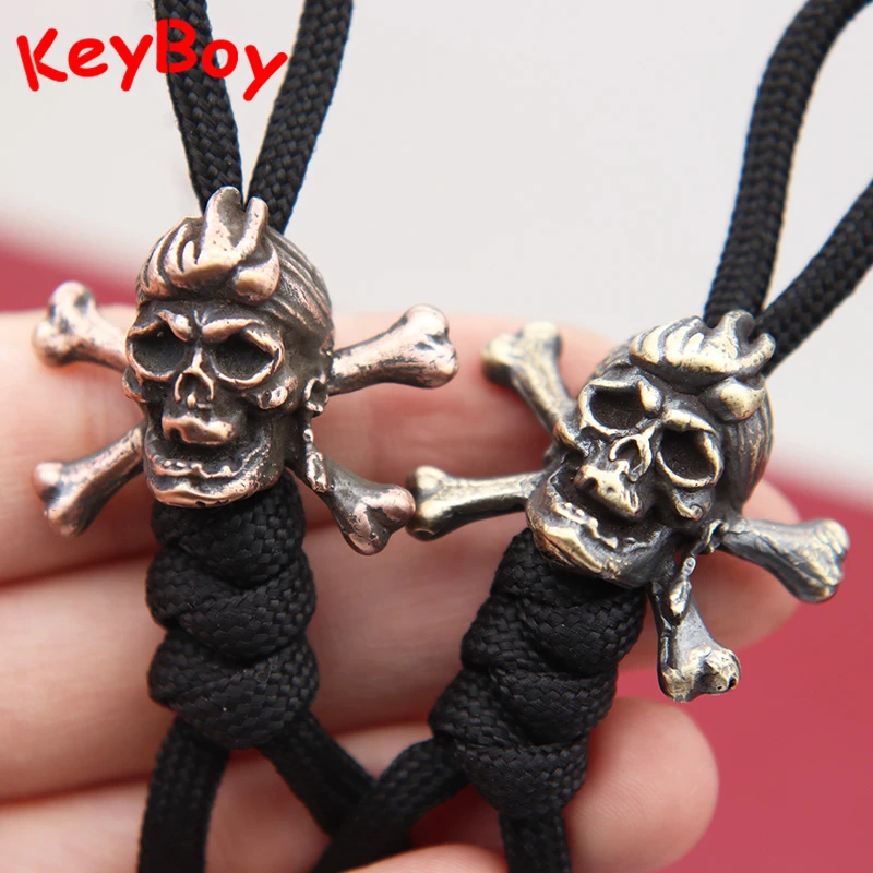 

Латунный нож-бусина с головой пиратского черепа в стиле панк