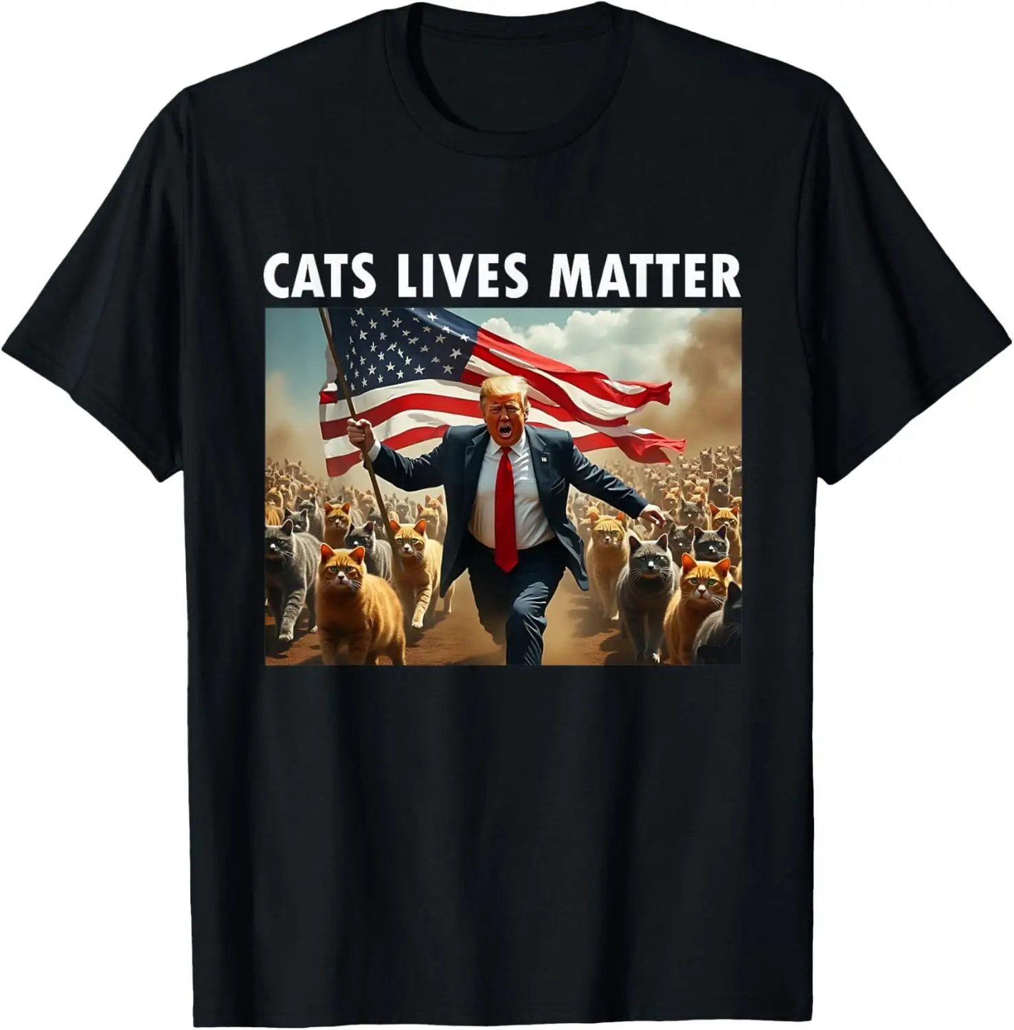 Funny Cat Lives Matter Pres Election 2024 Cats Dogs Pets T-Shirt S-5XL