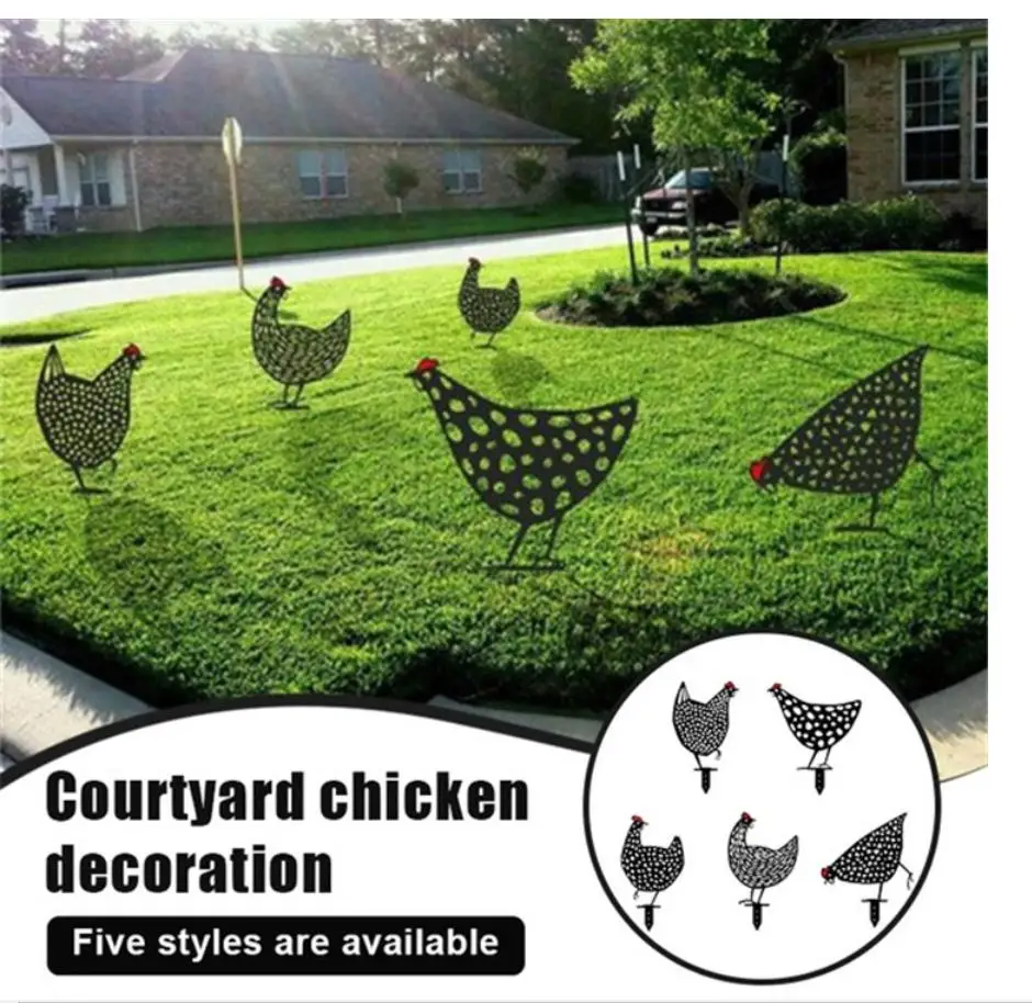 

Garden Hen Decor Easter Chicken Metal Hen for Easter Gardening Ornaments Iron Yard Art Outdoor Garden Backyard Lawn Decor