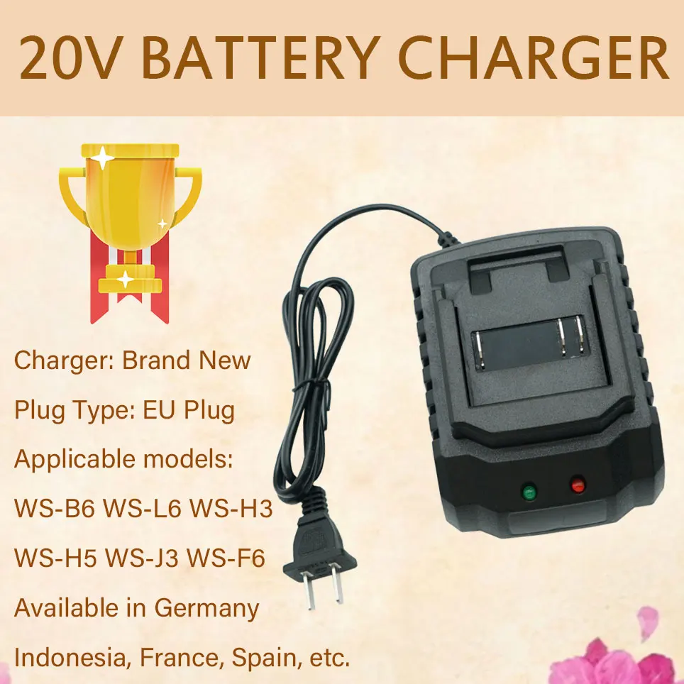 

20V WS-J3 Power Tool Lithium Battery Pack Charger Adapter Applicable Models WS-B6 WS-L6 WS-H3 WS-H5 WS-J3