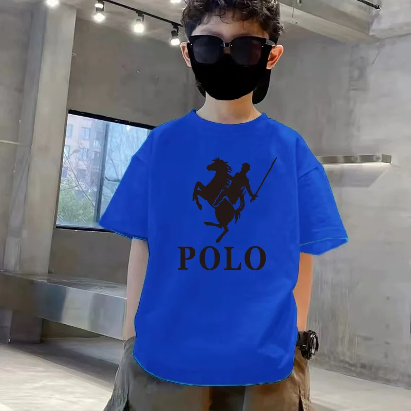 Летняя детская футболка из 100% хлопка с надписью Warhorse удобная коротким рукавом