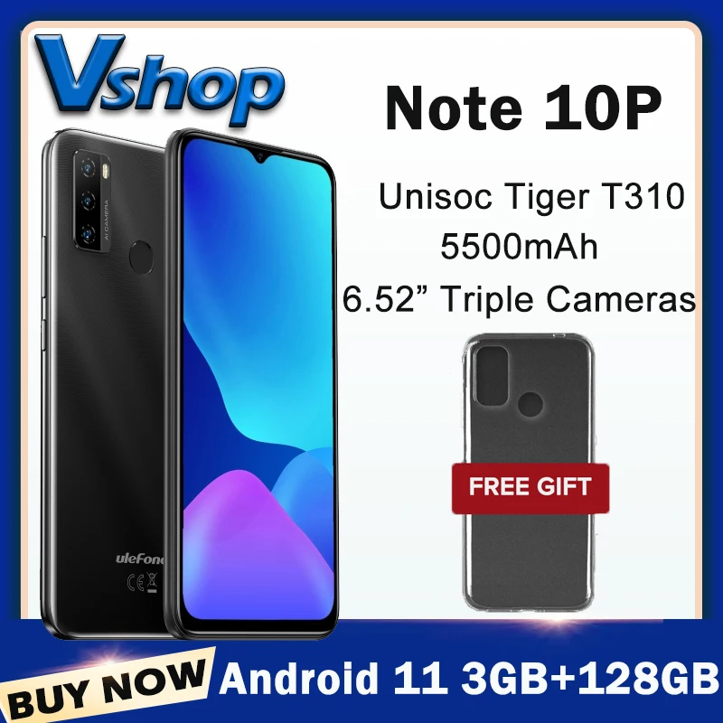 Смартфон Ulefone Note 10P 3 + 128 ГБ 6 52 дюйма 4G 5500 мАч |