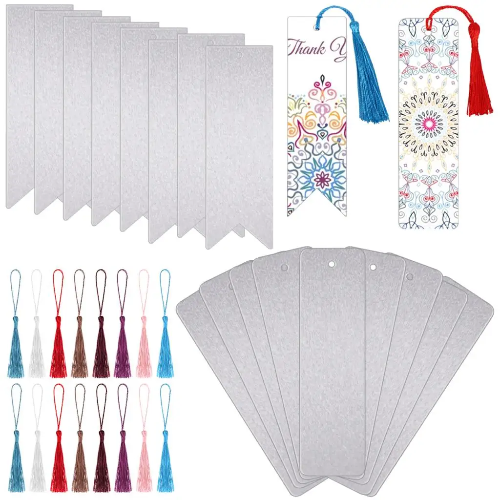 

16 Pieces Sublimation Bookmarks Metal Blank Bookmarks Heat Transfer Bookmark Bla