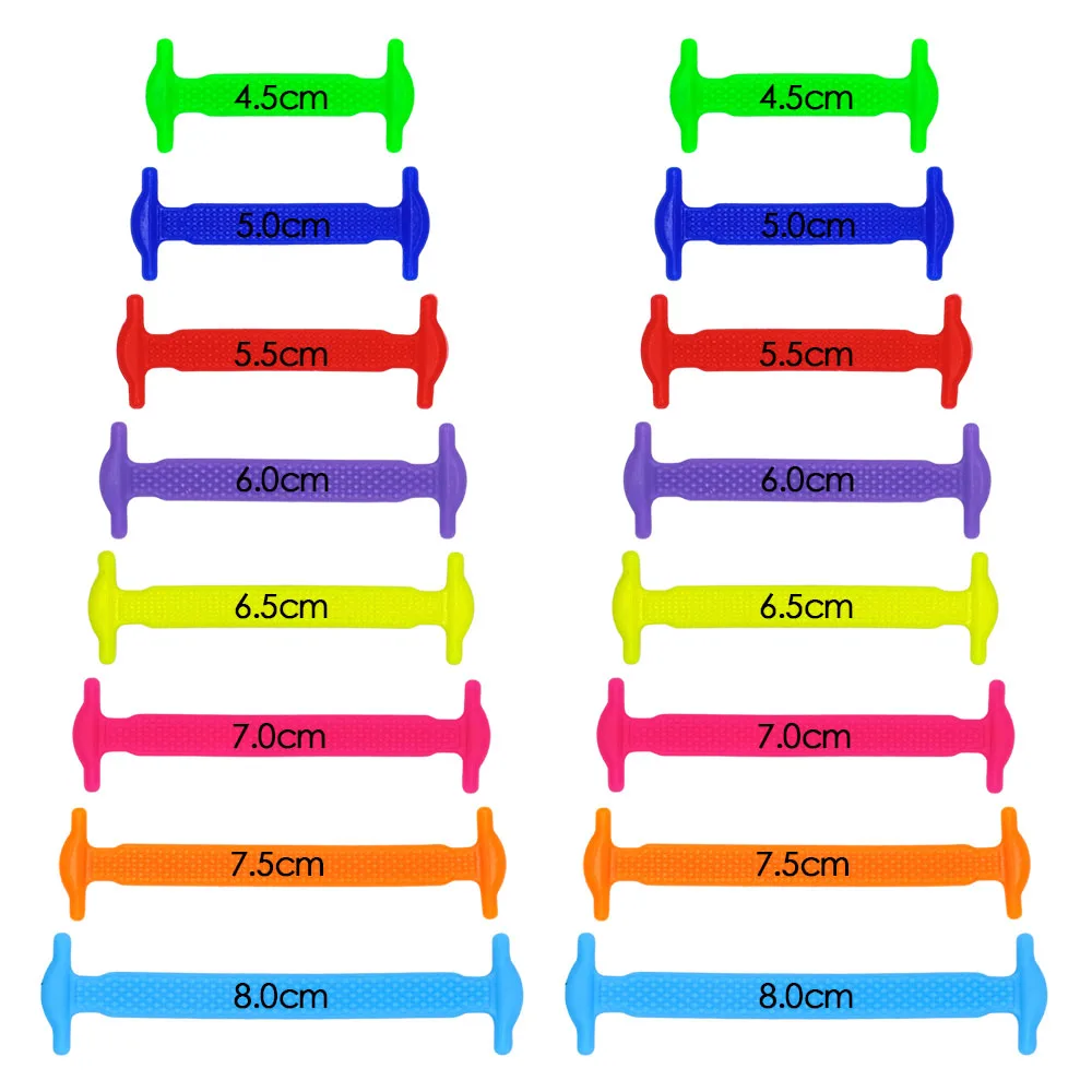Silicone Elastic Shoelaces Special No Tie Shoelace Lacing Kids Adult Sneakers Quick Shoe Lace Creative Lazy Rubber Lace 16ps/Lot