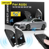 oprtamg smart key car accessories for keyless keychain for audi s1 s3 s4 s5 s6 s7 s8 car smart remote control key lcd display