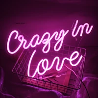 wanxing crazy in love neon sign led lamp up bedroom wedding valentines day birthday party art arcade wall decor girl gift light