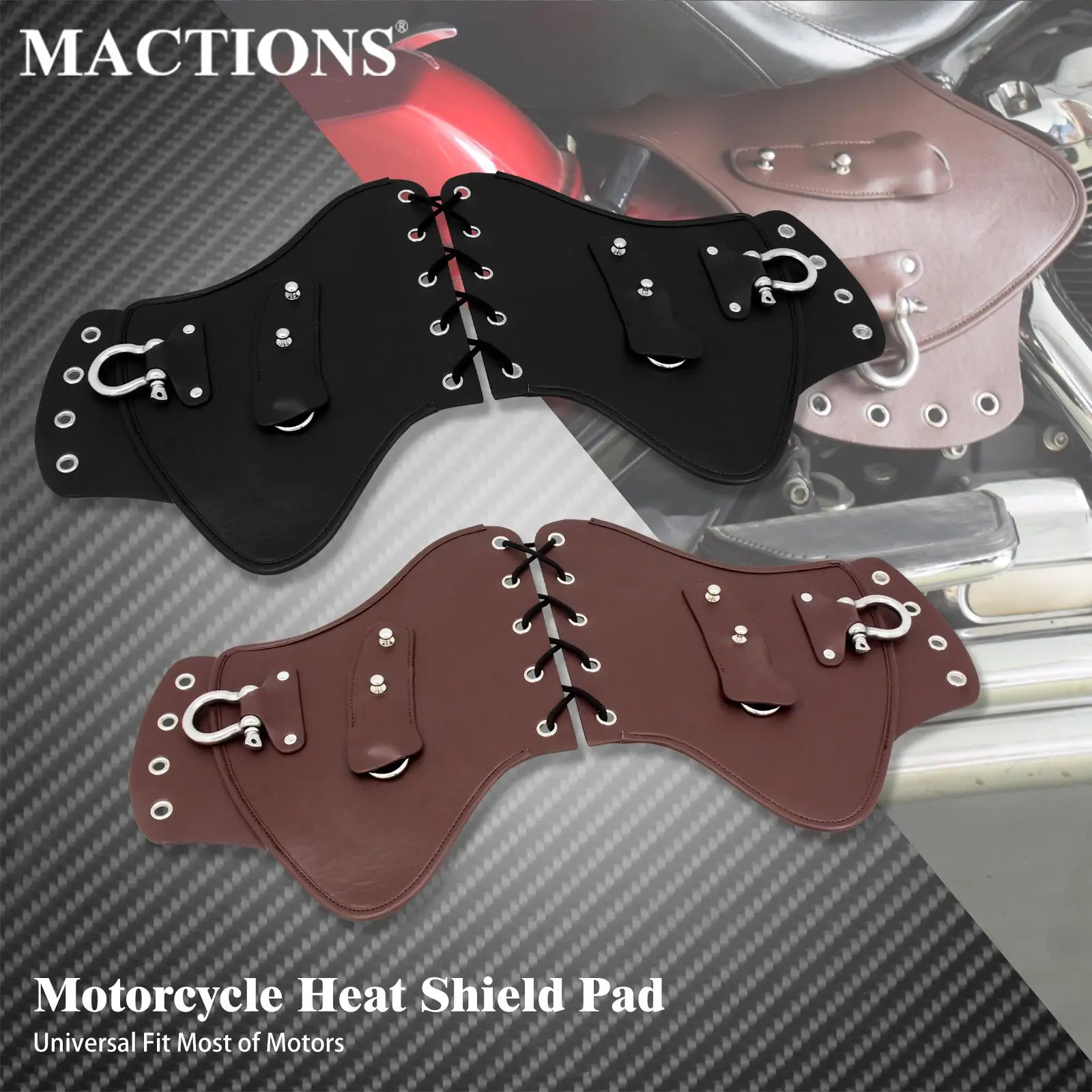 

Universal Motorcycle Heat Saddle Shield PU Leather Engine Cover Deflectors For Harley Touring Road Glide Sportster Dyna Softail